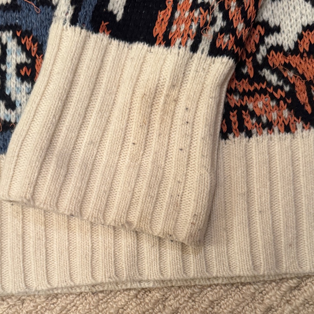 Anthropologie Floral Knit Sweater - Blue, Orange, Cream - Picture 6 of 12